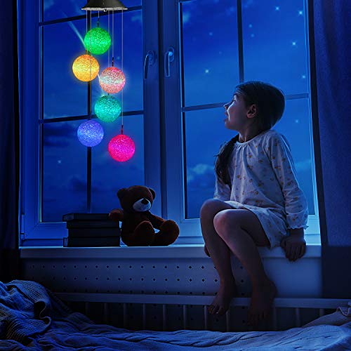 Toodour Solar Wind Chime, Color Changing Ball Wind Chimes, LED Decorative Mobile, Gifts for Mom Grandma, Waterproof Outdoor Solar Lights for Garden, Patio, Party, Yard, Window, Outdoor Decorations - Image 5