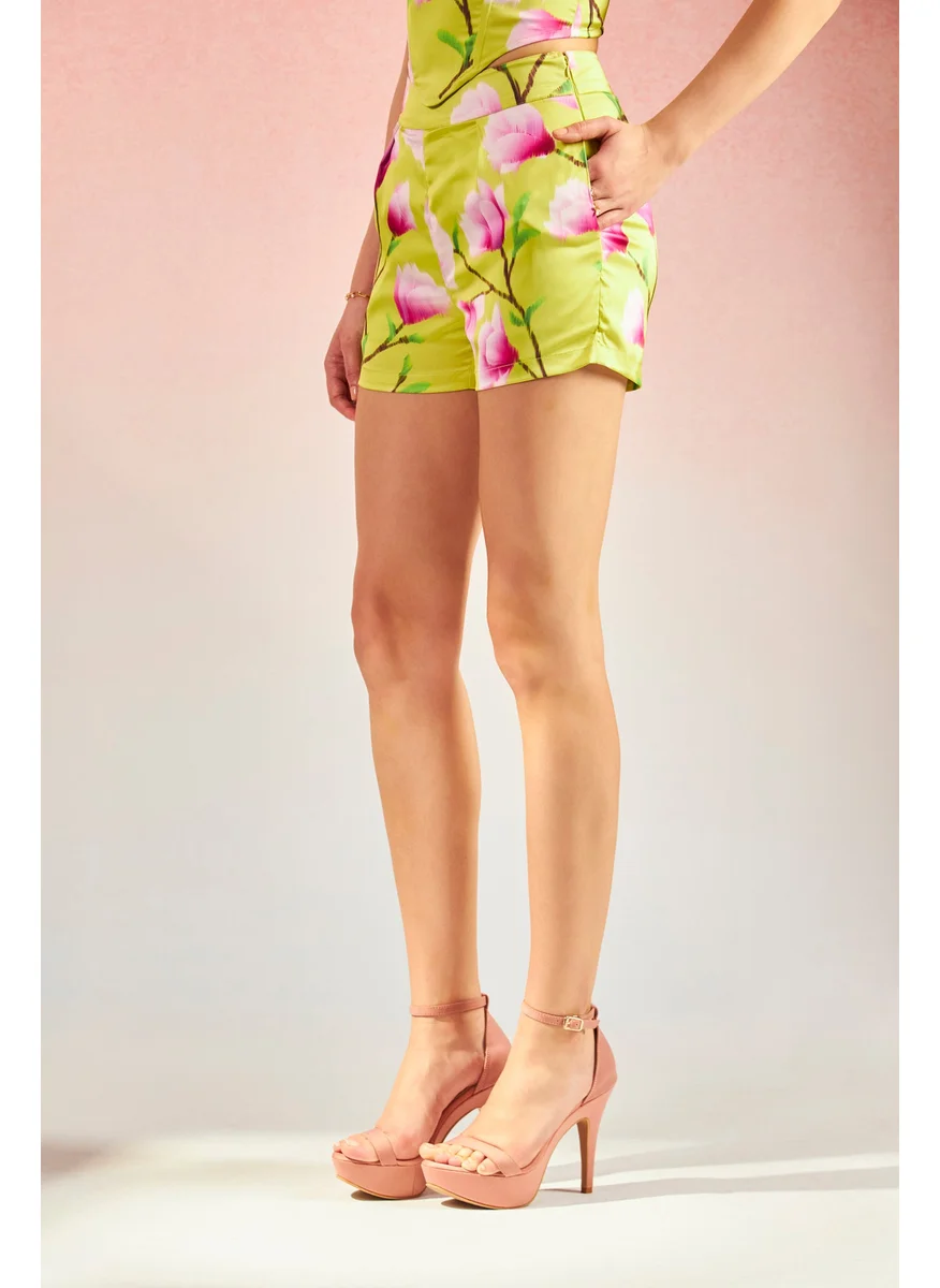 فيرجيو Virgio Women Floral Short Length Recycled Polyester Shorts