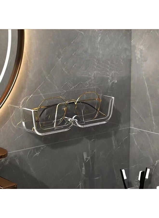 شيبشيب منظم نظارات شمسية مثبت على الحائط لتخزين النظارات البلاستيكية وحامل عرض للنظارات، ديكور منزلي (شفاف) - Image 3