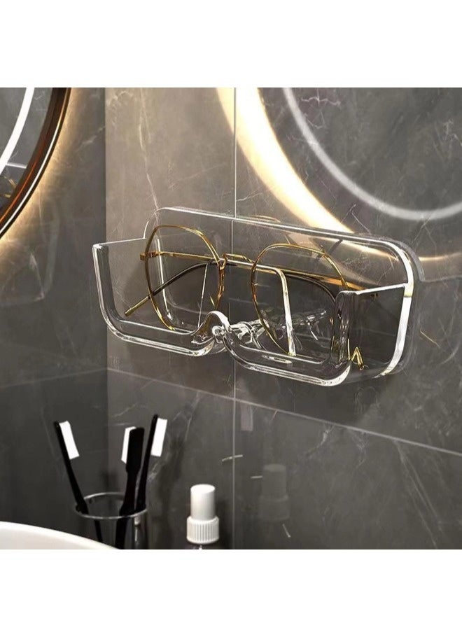 شيبشيب منظم نظارات شمسية مثبت على الحائط لتخزين النظارات البلاستيكية وحامل عرض للنظارات، ديكور منزلي (شفاف) - Image 4