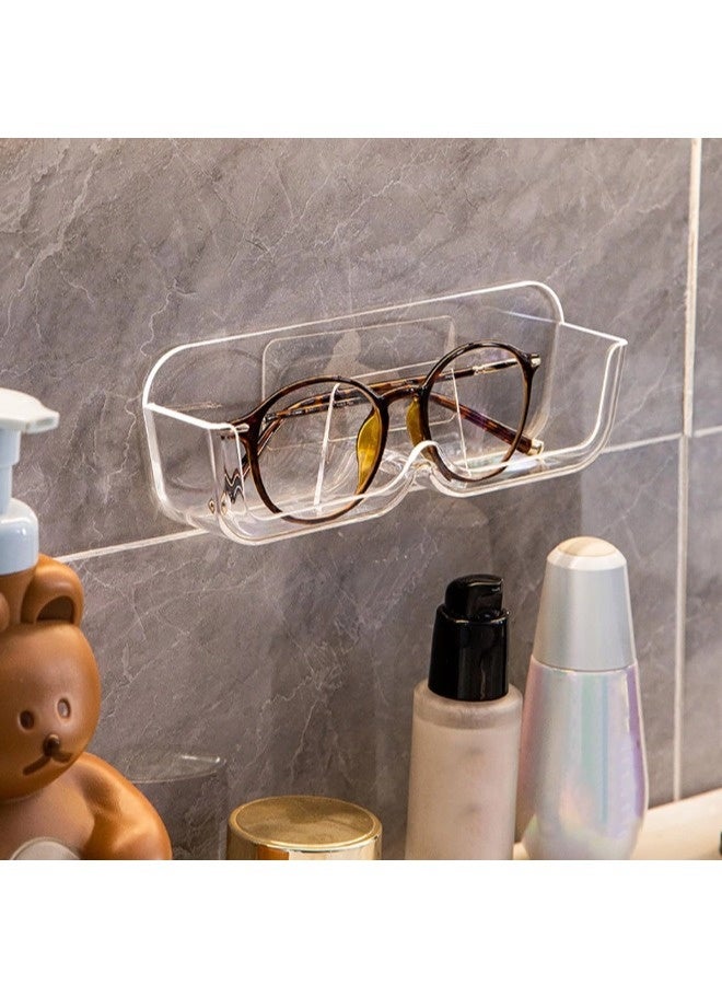 شيبشيب منظم نظارات شمسية مثبت على الحائط لتخزين النظارات البلاستيكية وحامل عرض للنظارات، ديكور منزلي (شفاف) - Image 5