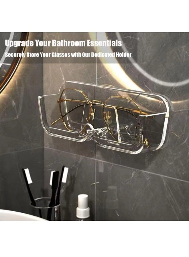 شيبشيب منظم نظارات شمسية مثبت على الحائط لتخزين النظارات البلاستيكية وحامل عرض للنظارات، ديكور منزلي (شفاف) - Image 2