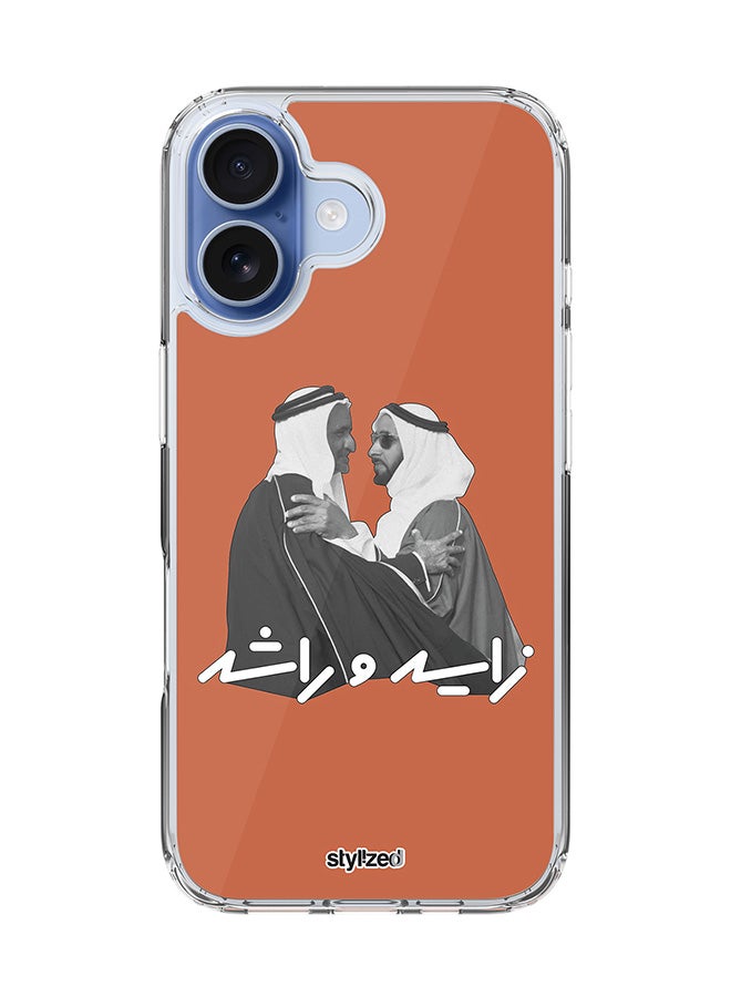 Stylizedd for iPhone 17 Case [Compatible with MagSafe] Slim Magnetic cover Clear Phone Case - Sheikh Zayed And Sheikh Rashid, Orange - Image 1