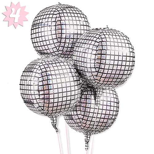 xo, Fetti xo Fetti Disco Ball Foil Balloons 4 pk 22 Bachelorette Party Decorations Last Disco Birthday Party - Image 1