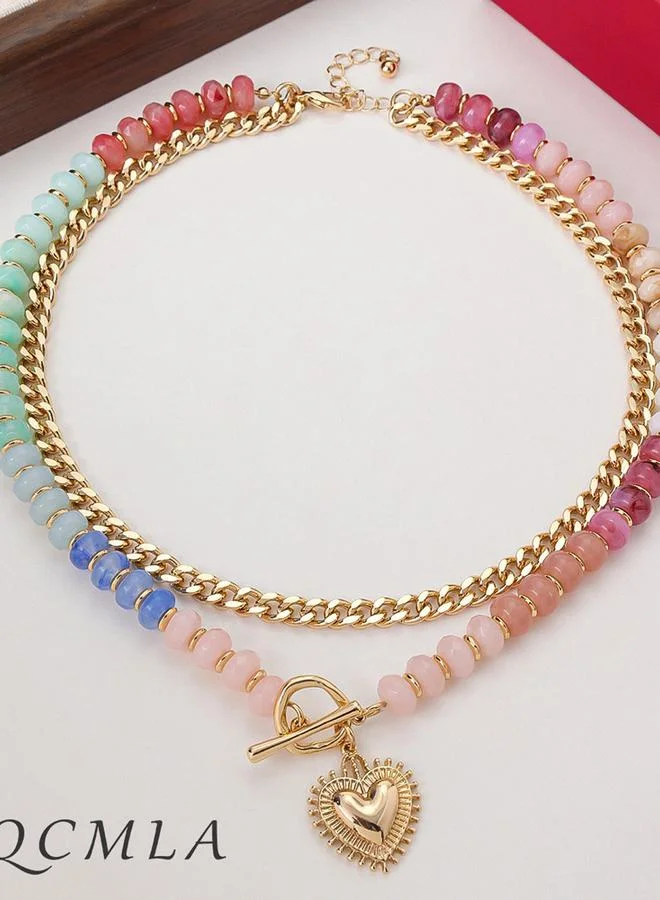 Take Two  Dopamine Colored Bead Layered Necklace for Women | Best Price UAE