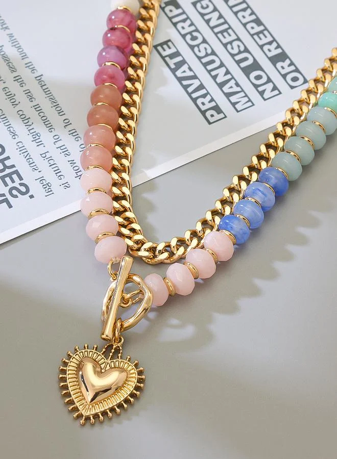 Take Two  Dopamine Colored Bead Layered Necklace for Women | Best Price UAE