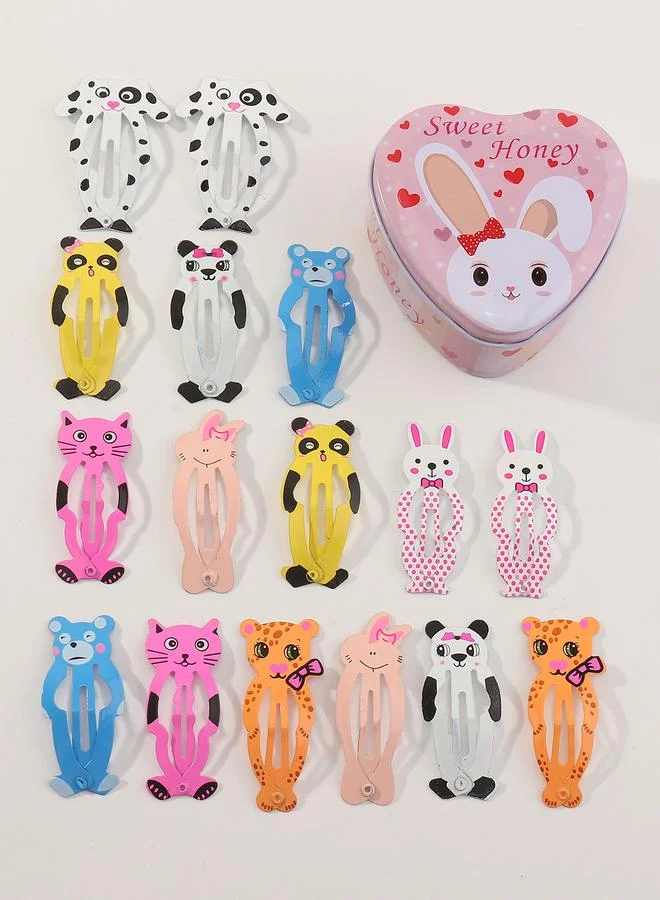 Take Two 16-Piece Animal Pattern Hair Clips