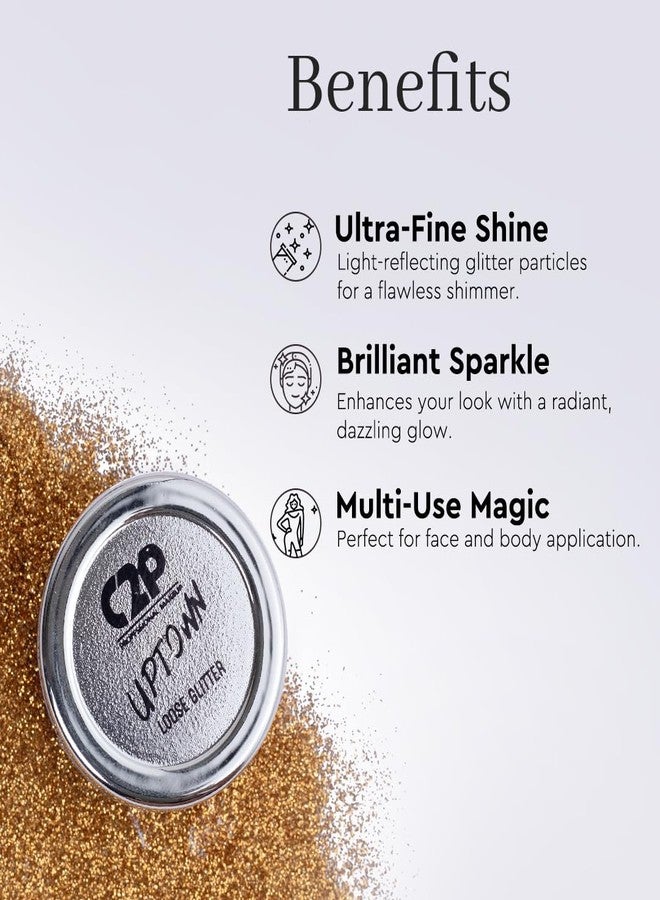 C2P PROFESSIONAL MAKEUP C2P Pro Sparkle Duo Glitter and Glue Kit for Eyeshadow Eye Body Makeup | Waterproof Quick-Drying Shimmer Look | Long Lasting Festival Glitter Set (Naughty Gold 08) - Image 5