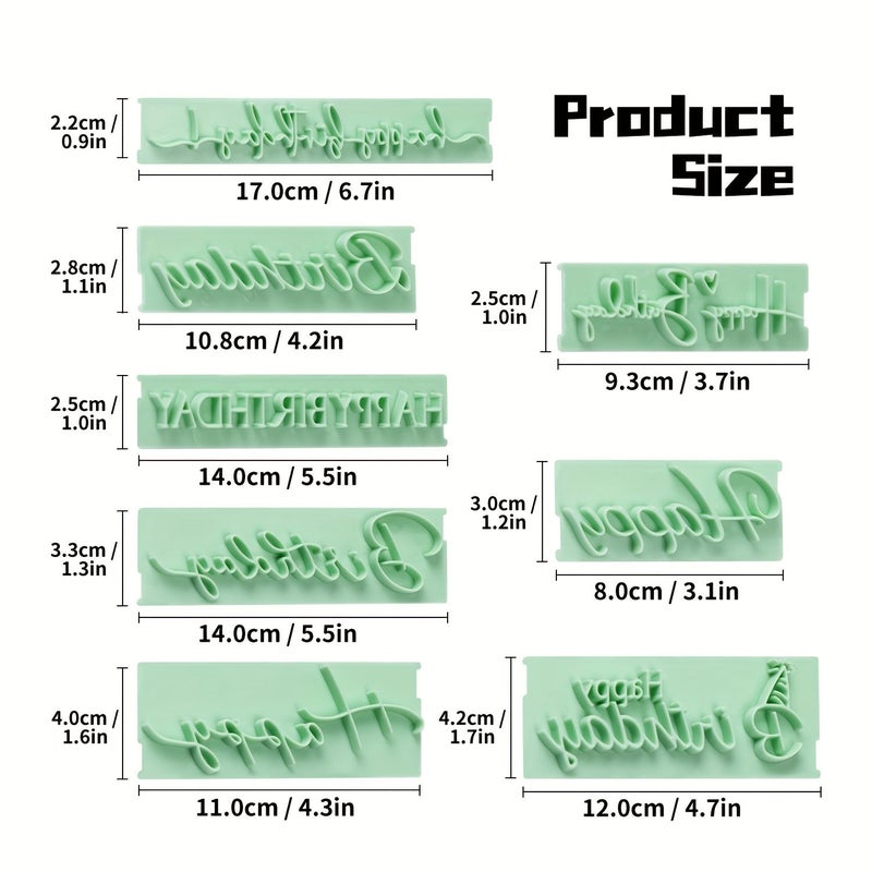 8pcs Happy Birthday Cake Stamp Set For DIY Pastry Letter Writing - Image 3