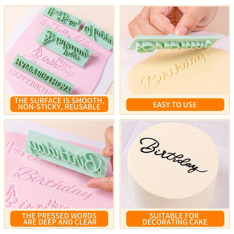 8pcs Happy Birthday Cake Stamp Set For DIY Pastry Letter Writing - Image 2