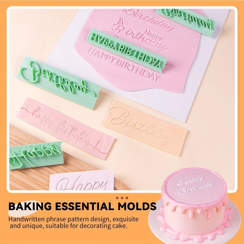 8pcs Happy Birthday Cake Stamp Set For DIY Pastry Letter Writing - Image 4