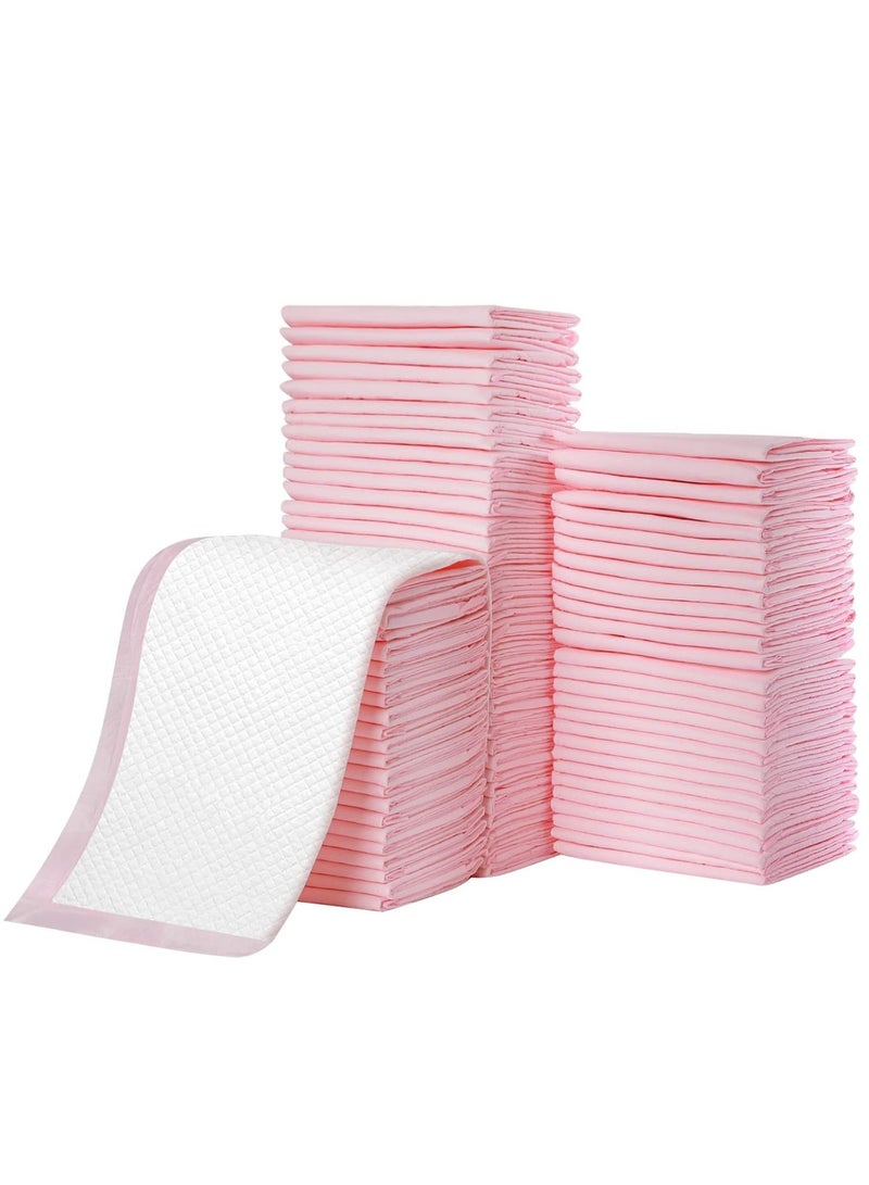 Disposable Changing Mats 33cm*45cm for Baby Soft Ultra Absorbent Waterproof Diaper 100 Pieces Baby Disposable Changing Mats for Baby Pink