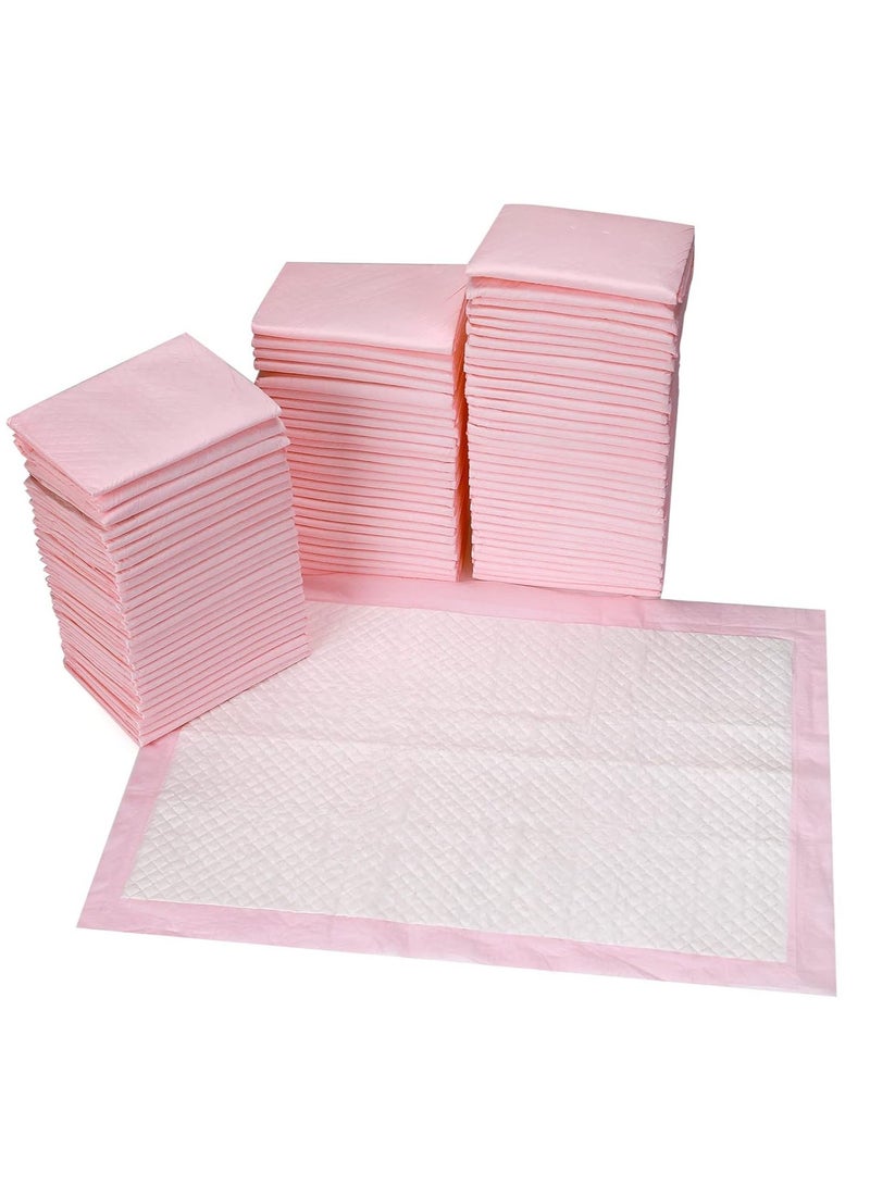 Disposable Changing Mats 33cm*45cm for Baby Soft Ultra Absorbent Waterproof Diaper 100 Pieces Baby Disposable Changing Mats for Baby Pink
