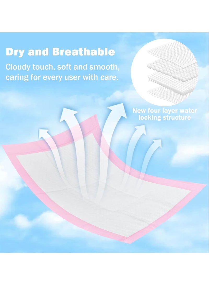 Disposable Changing Mats 33cm*45cm for Baby Soft Ultra Absorbent Waterproof Diaper 100 Pieces Baby Disposable Changing Mats for Baby Pink