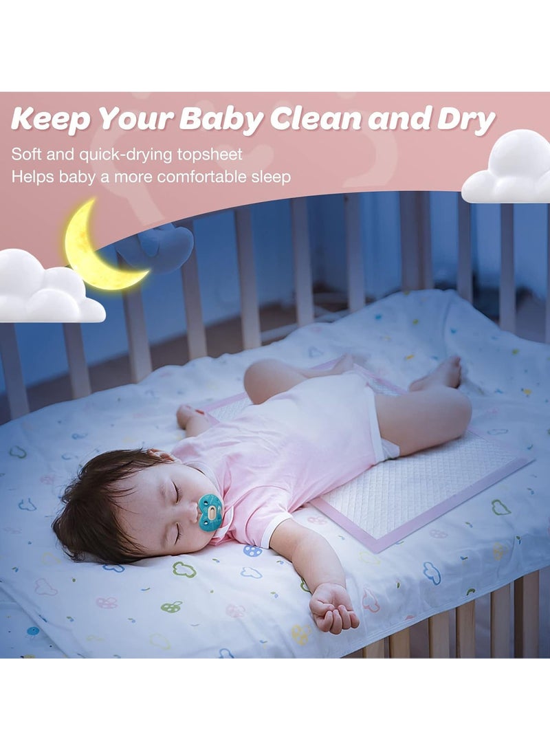 Disposable Changing Mats 33cm*45cm for Baby Soft Ultra Absorbent Waterproof Diaper 100 Pieces Baby Disposable Changing Mats for Baby Pink