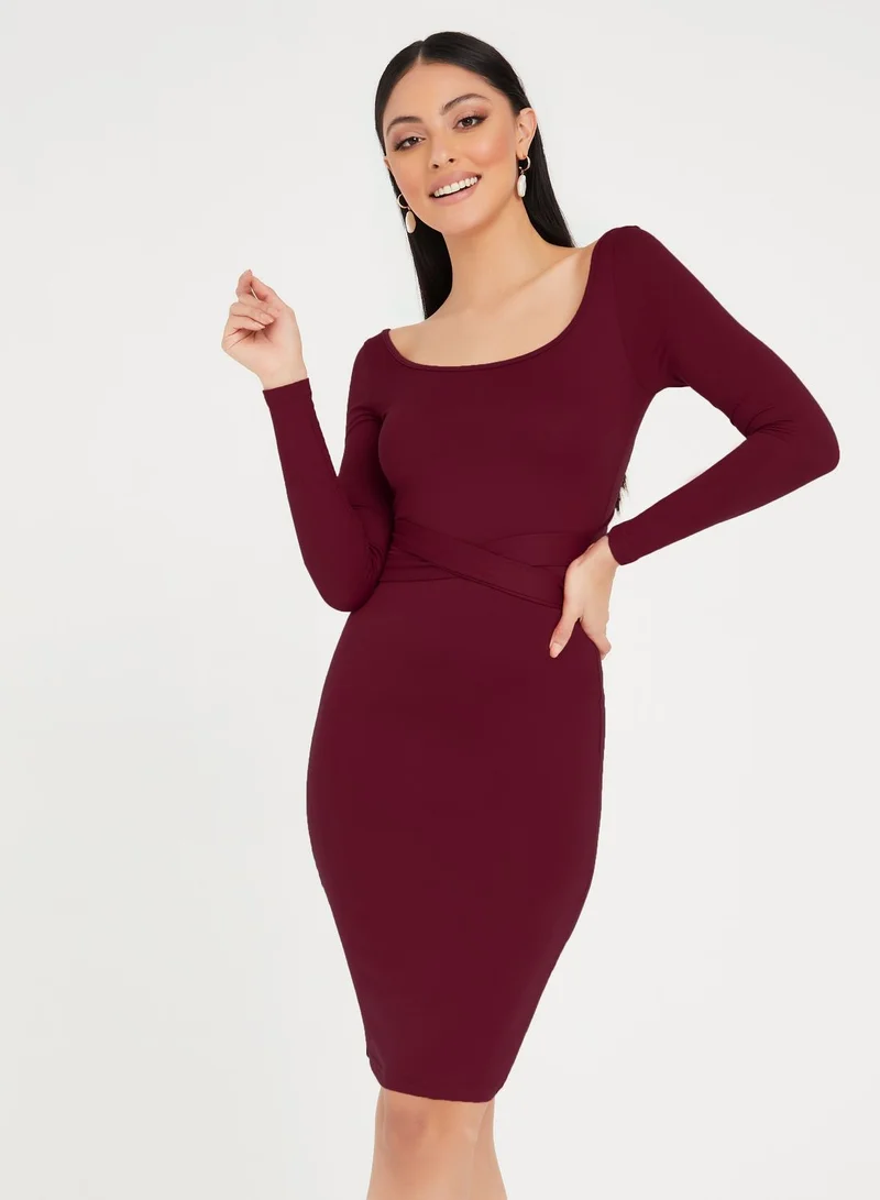 Styli Scoop Neck Bodycon Dress