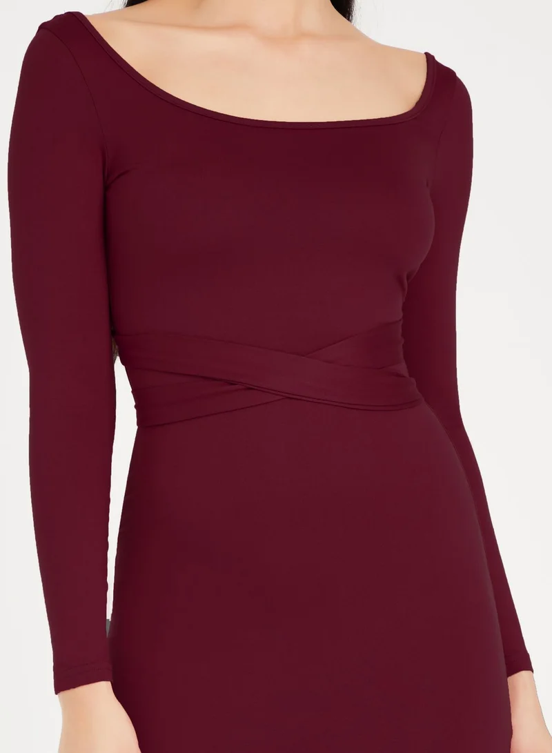 Styli Scoop Neck Bodycon Dress