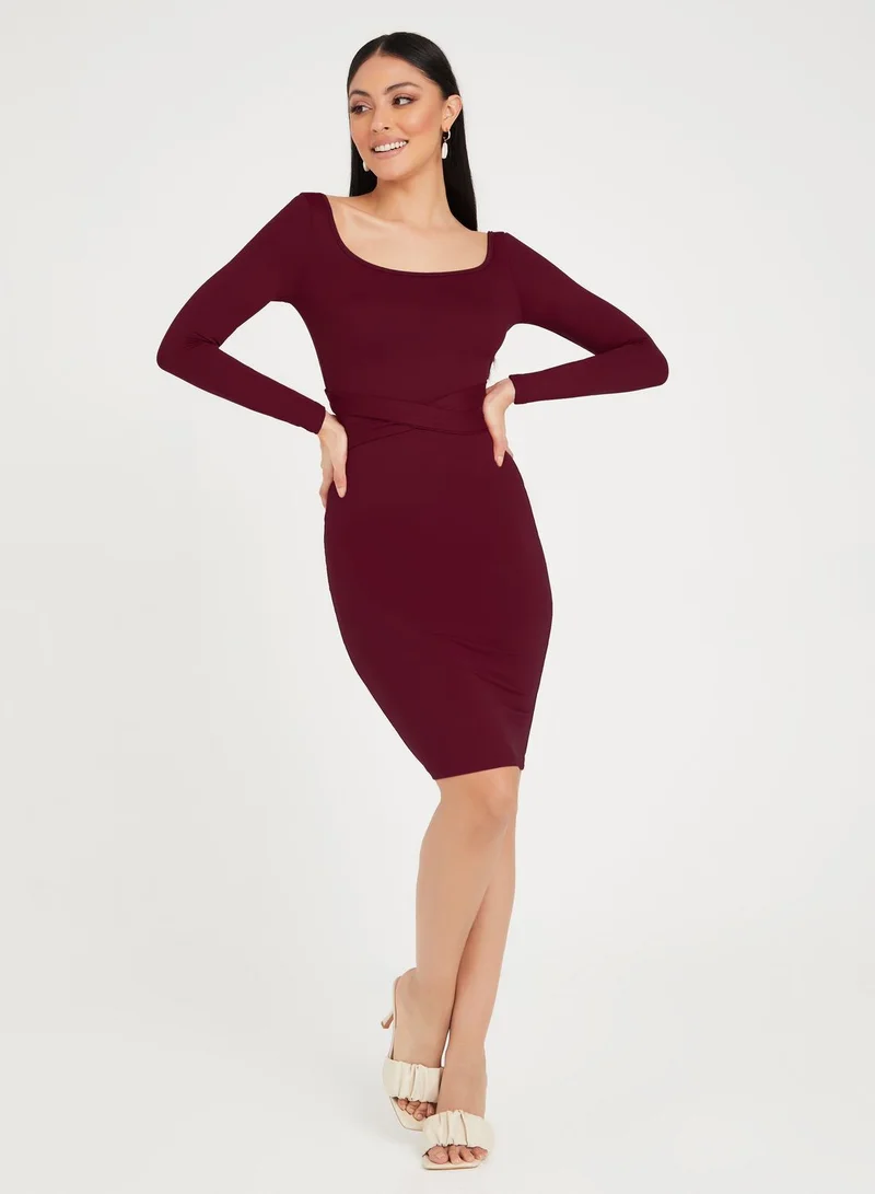 Styli Scoop Neck Bodycon Dress