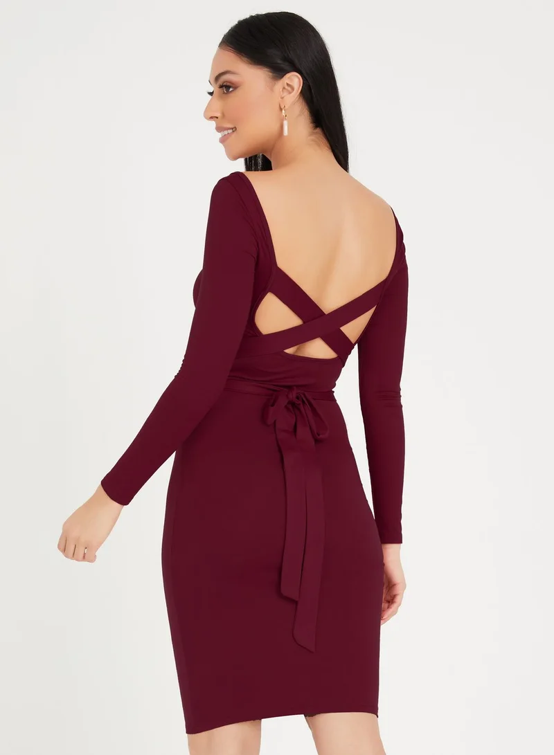 Styli Scoop Neck Bodycon Dress