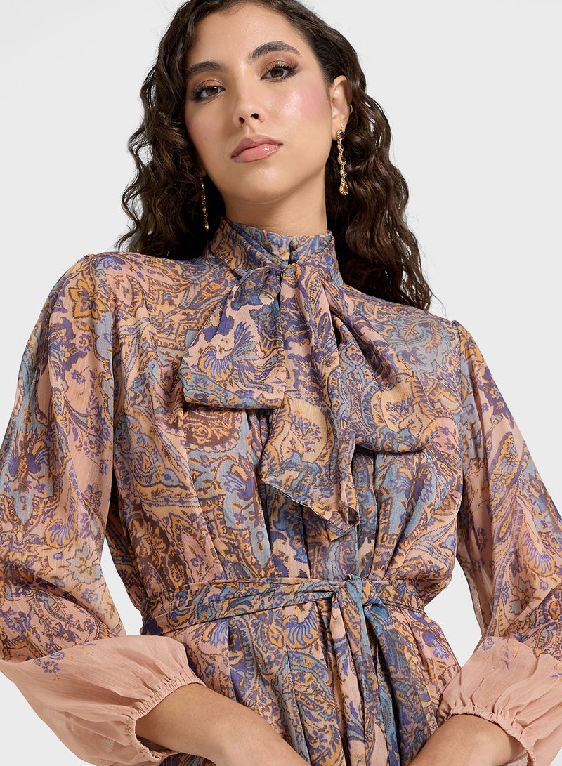 خزانة فستان شيفون بنقشة بيزلي - Image 3