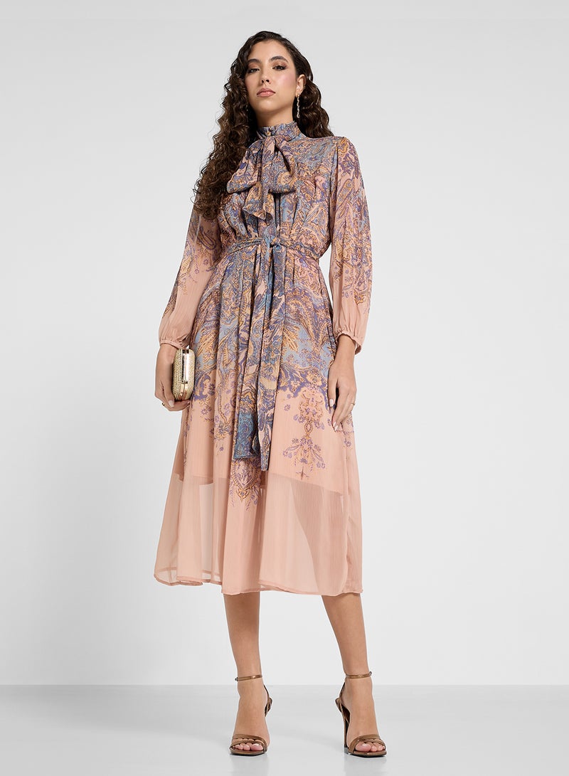 خزانة فستان شيفون بنقشة بيزلي - Image 4