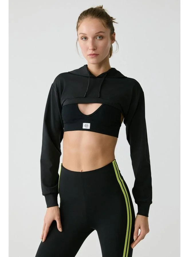 Urban Beat  LUSSI Women's Long Sleeve Hooded Black Bustier for Women | Best Price UAE