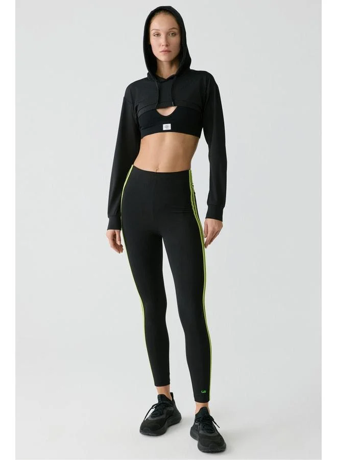 Urban Beat LUSSI Women's Long Sleeve Hooded Black Bustier