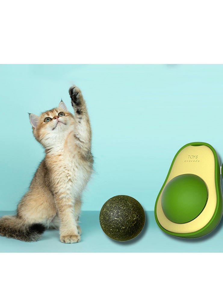 Generic - 3 Packs of Cat Mint and Avocado Shaped Cat Toys Edible Cat Licking and Chewing Teething Toys Cleaning Oral Cavity Rotator Indoor Cat Toys - Image 1