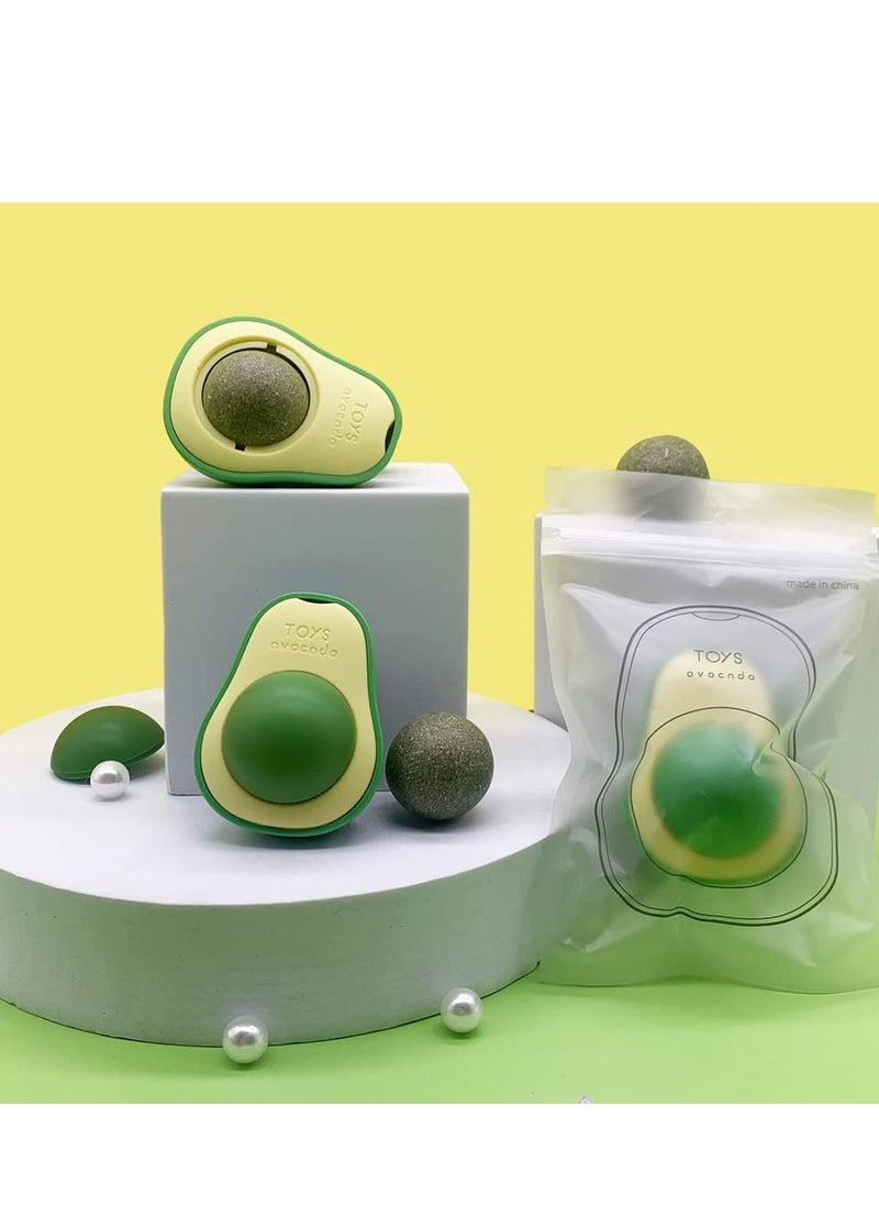 Generic - 3 Packs of Cat Mint and Avocado Shaped Cat Toys Edible Cat Licking and Chewing Teething Toys Cleaning Oral Cavity Rotator Indoor Cat Toys - Image 1