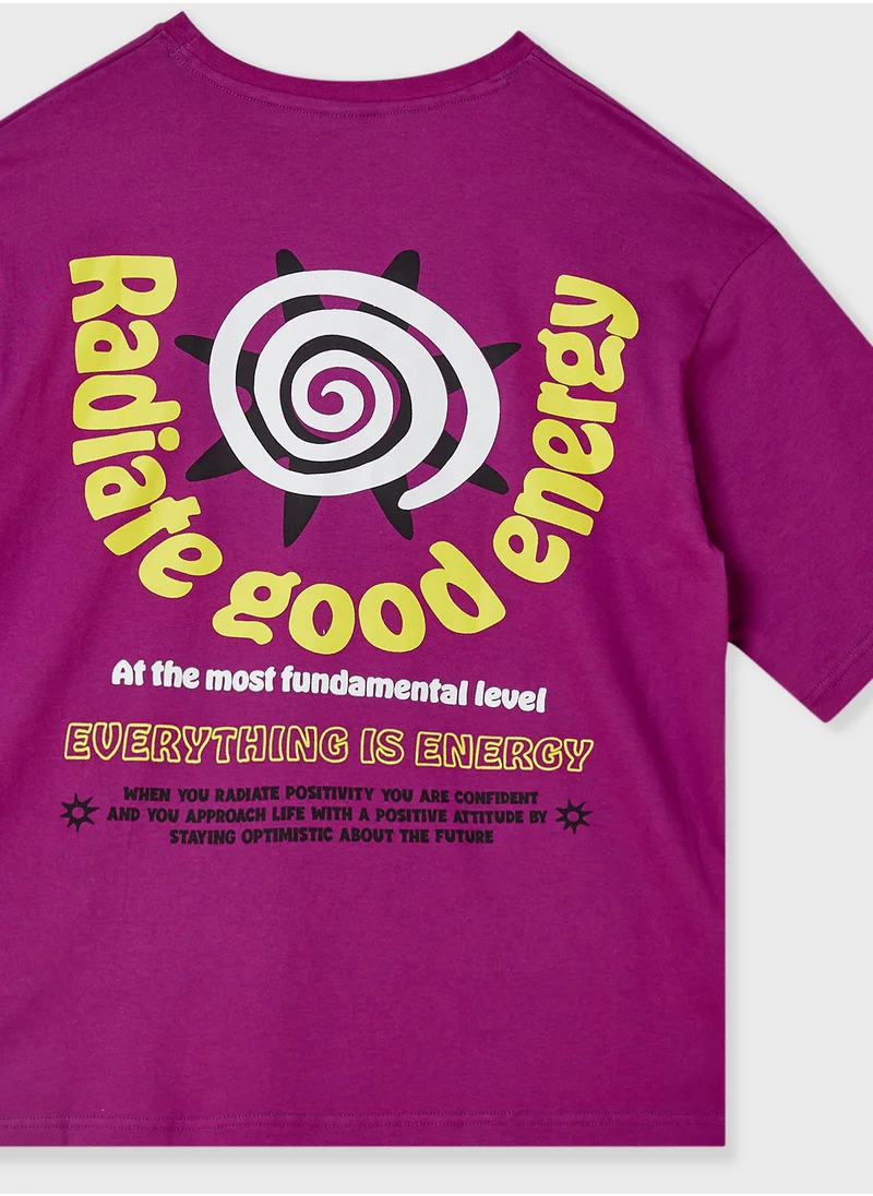 سفنتي فايف Graphic Oversized T-Shirt