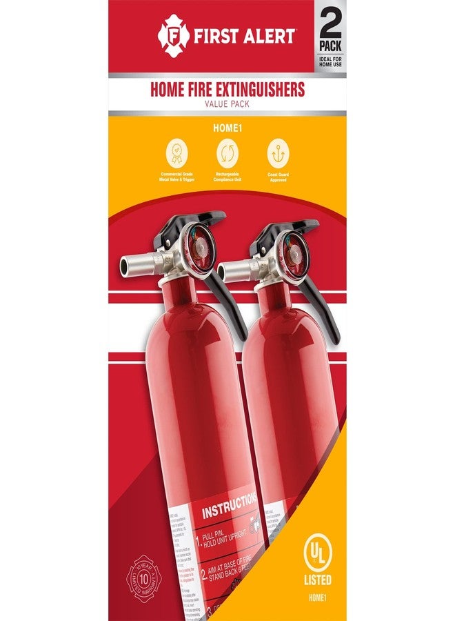 First Alert Home1-2, Standard Home Fire Extinguisher, Red, 2PACK - Image 2