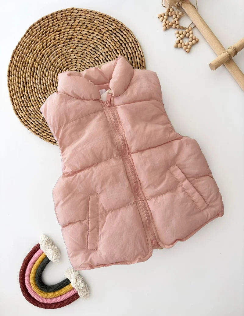 Miniğimin Cicileri My Little One's Cicileri Pocket Children's Zippered Puffer Vest - Powder