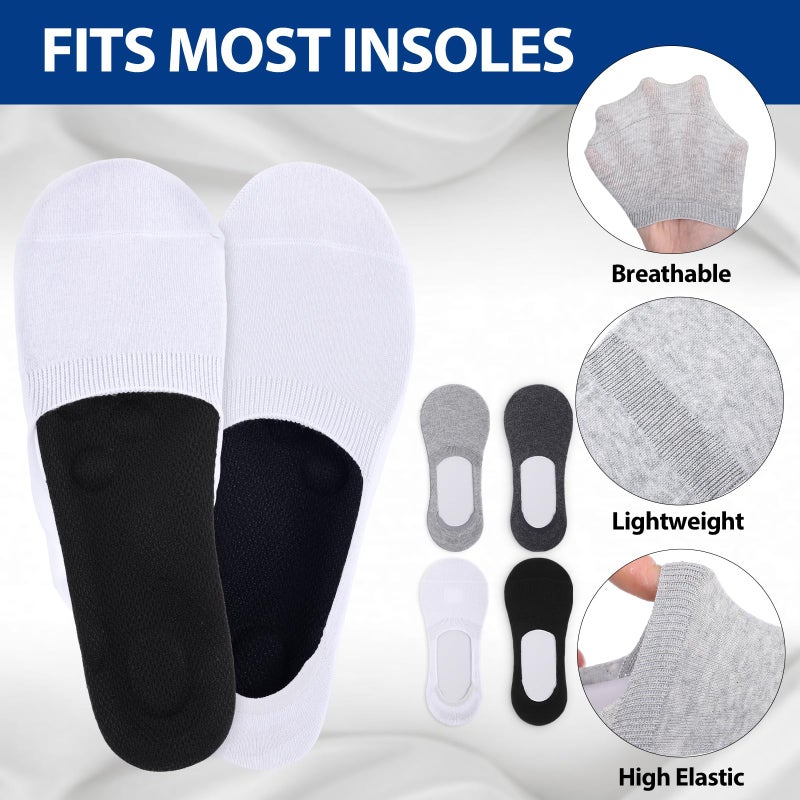 Twistover 12 Pairs Sockless Insole Covers No Show Sockless Shoe Liners Covers Odor Anti Slip Breathable Insoles Shoe Inserts for Men Women Sport Running Comfort(Mixed Colors) - Image 2