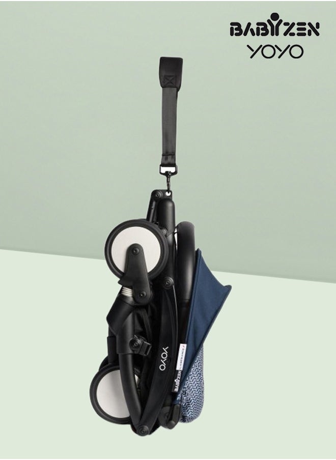 STOKKE - Yoyo Stroller Includes Harness, Backrest, Hood Extensions, Shoulder Strap, Storage Bag, Seat Cushion And Matching Canopy (White Frame With Air France Blue 6+ Colour Pack) - Image 1