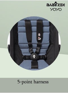 Yoyo Stroller Includes Harness, Backrest, Hood Extensions, Shoulder Strap, Storage Bag, Seat Cushion And Matching Canopy (White Frame With Air France Blue 6+ Colour Pack) - pzsku/Z51D836F8341B021669D3Z/45/_/1665647682/28f1341f-6141-4e49-aee9-b5fa1ba9632f