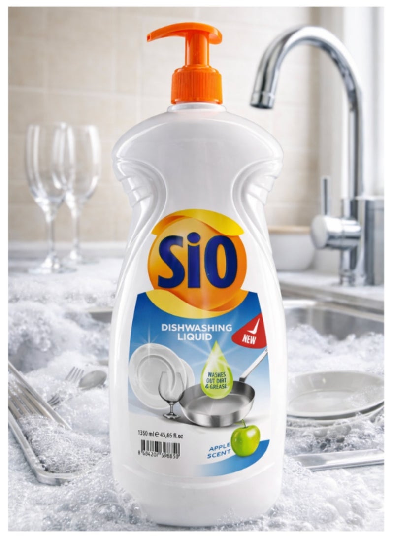 SIO Dishwashing Liquid – Apple 1350 ml × 12 | Powerful Cleaning & Shine - Image 4