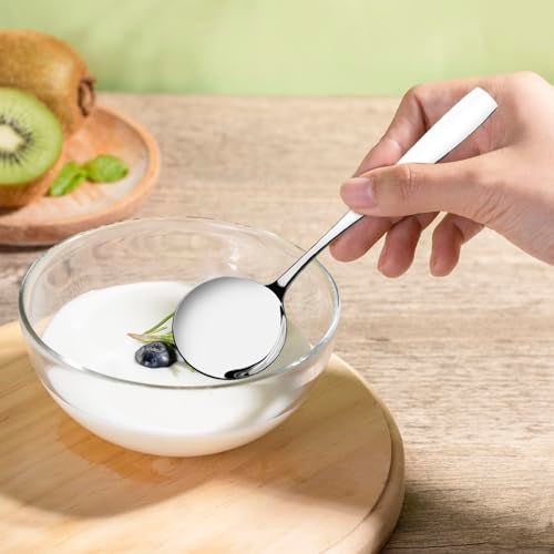Kekow Soup Spoons, 12-Piece Stainless Steel Round Bouillon Spoon - Image 5