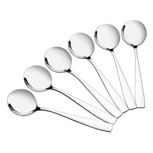 Kekow Soup Spoons, 12-Piece Stainless Steel Round Bouillon Spoon - Image 1