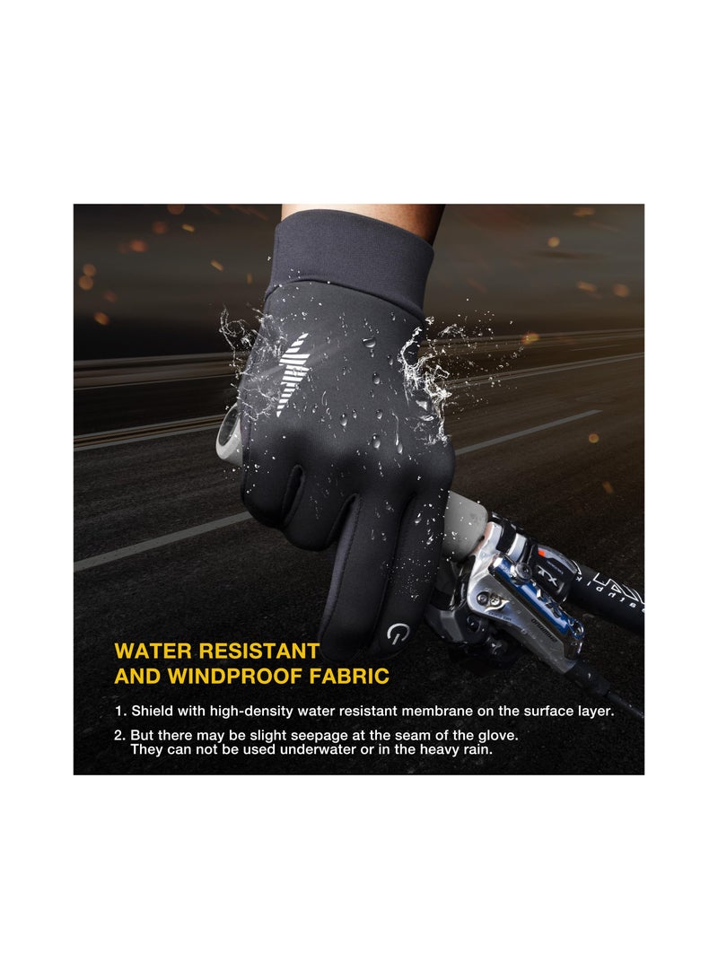 Generic Winter Gloves Women Men Ski Gloves Liners Thermal Warm Touch Screen, Perfect for Cycling, Running, Driving, Hiking, Walking, Texting, Freezer Work, Gardening and Daily Activities (Black) - Image 4