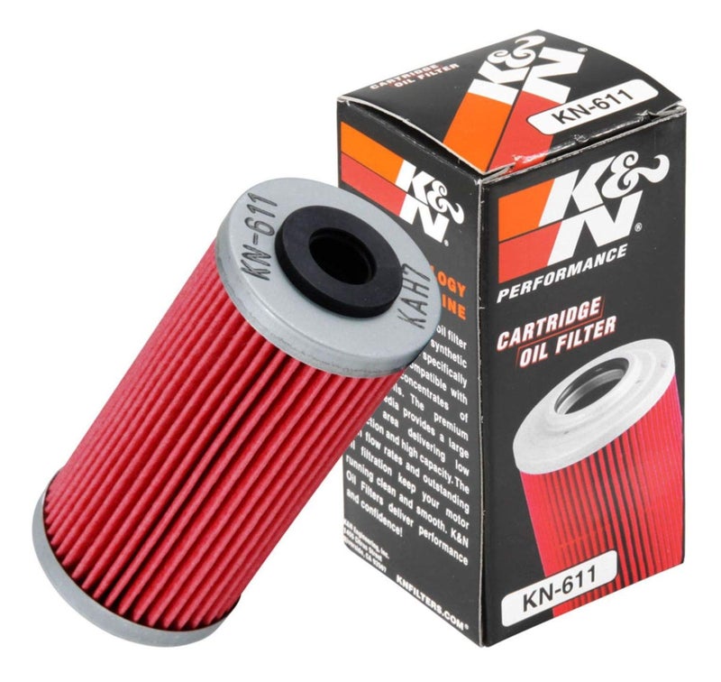 K+N K&N Motorcycle Oil Filter: High Performance, Premium, Designed to be used with Synthetic or Conventional Oils: Fits Select Sherco, Husqvarna Vehicles, KN-611 - Image 1