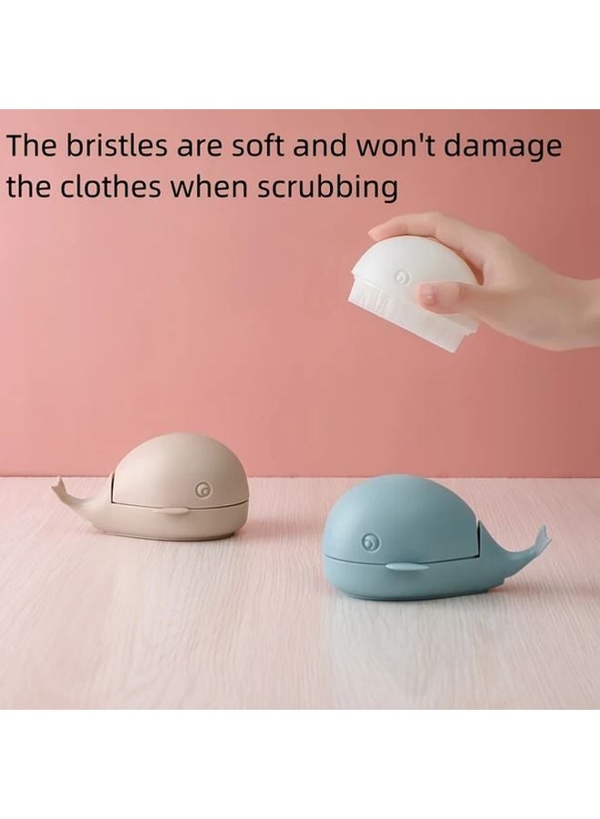 2pcs Cute Whale Laundry Brushes Soft Bristles Random Colors Easy Clean - Image 1