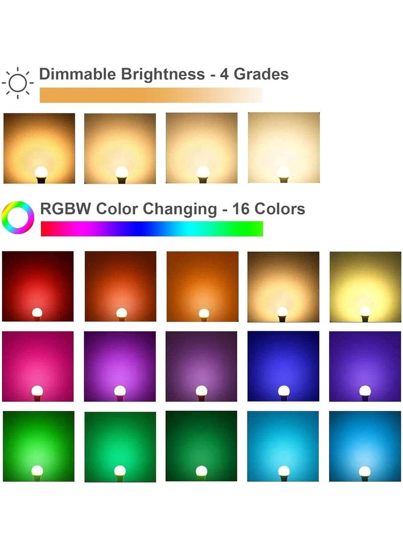 طلال مصابيح إضاءة متغيرة الألوان RGB، مصابيح LED RGB بقوة 5 واط A70 مع جهاز تحكم عن بعد ووظيفة ذاكرة - 16 لونًا، أبيض 6500 كلفن، قاعدة لولبية E26، مصباح متعدد الألوان قابل للتعتيم لغرفة النوم والحفلات وديكور المنزل - Image 2