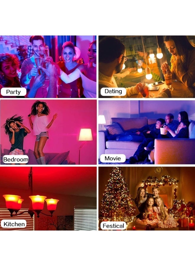 طلال مصابيح إضاءة متغيرة الألوان RGB، مصابيح LED RGB بقوة 5 واط A70 مع جهاز تحكم عن بعد ووظيفة ذاكرة - 16 لونًا، أبيض 6500 كلفن، قاعدة لولبية E26، مصباح متعدد الألوان قابل للتعتيم لغرفة النوم والحفلات وديكور المنزل - Image 3