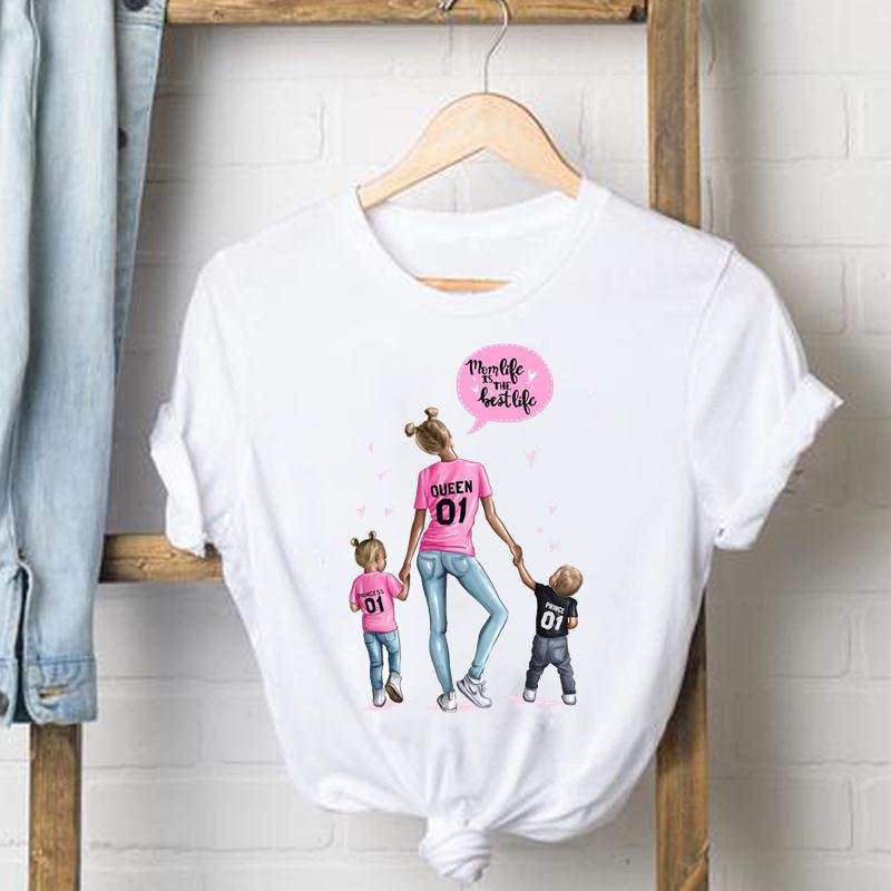 Watercolor Mother Print Women'S T-Shirt Trend Fashion All-Match Modal Cotton Women'S Short Sleeve Shirt For Women - Image 1