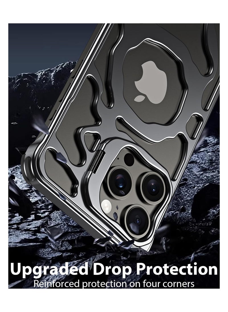 SYOSI Metal iPhone Case for iPhone 15 Pro Max, 6.7 Inch Case Aerospace Alloy Case Ma-gSafe Compatible Case Alloy Bumper Case Protective Metal Case Cooling Phone Case Heat Dissipating Case - Image 5