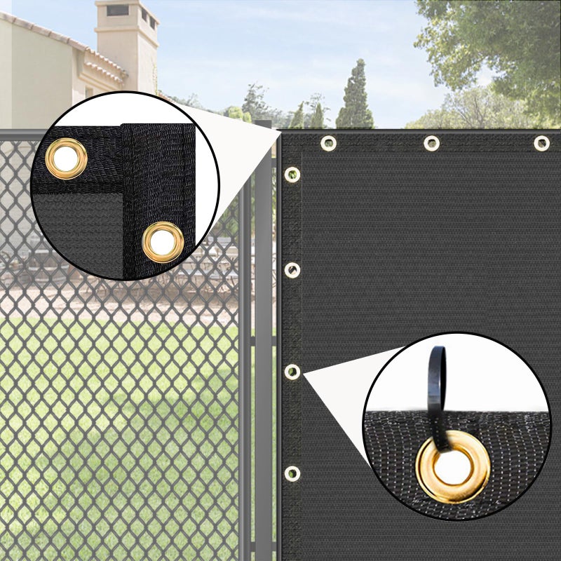 UPGRADE Fence Privacy Screen 6' x 50' Fence Commercial Shade Cover with Brass Grommets Heavy Duty Perfect for Outdoor Back Yard-Dark Grey, Customizable - Image 3