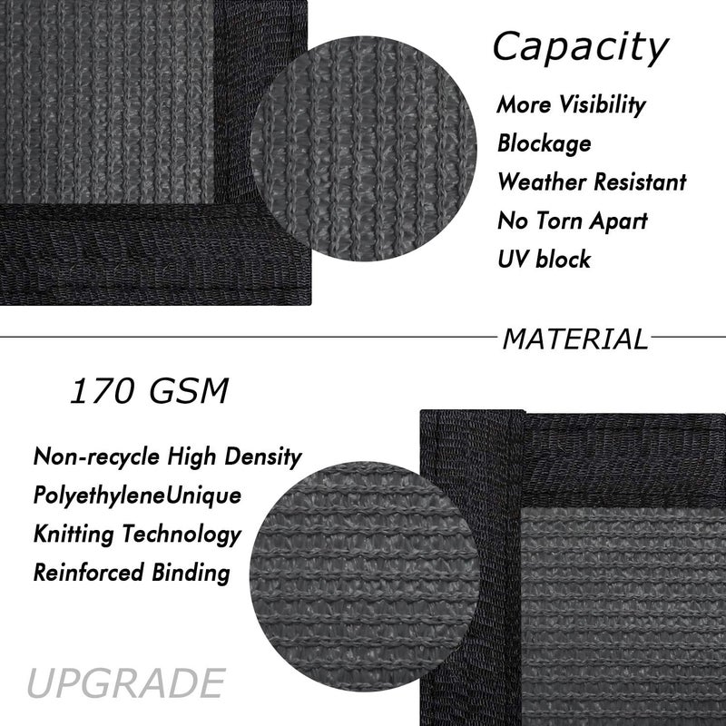 UPGRADE Fence Privacy Screen 6' x 50' Fence Commercial Shade Cover with Brass Grommets Heavy Duty Perfect for Outdoor Back Yard-Dark Grey, Customizable - Image 2