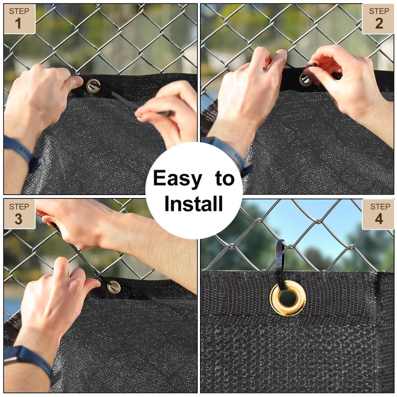 UPGRADE Fence Privacy Screen 6' x 50' Fence Commercial Shade Cover with Brass Grommets Heavy Duty Perfect for Outdoor Back Yard-Dark Grey, Customizable - Image 4