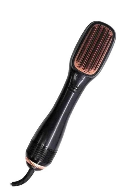 2 In 1 Hair Dryer Brush Ceramic Dryer And Styler Professional Black/Beige