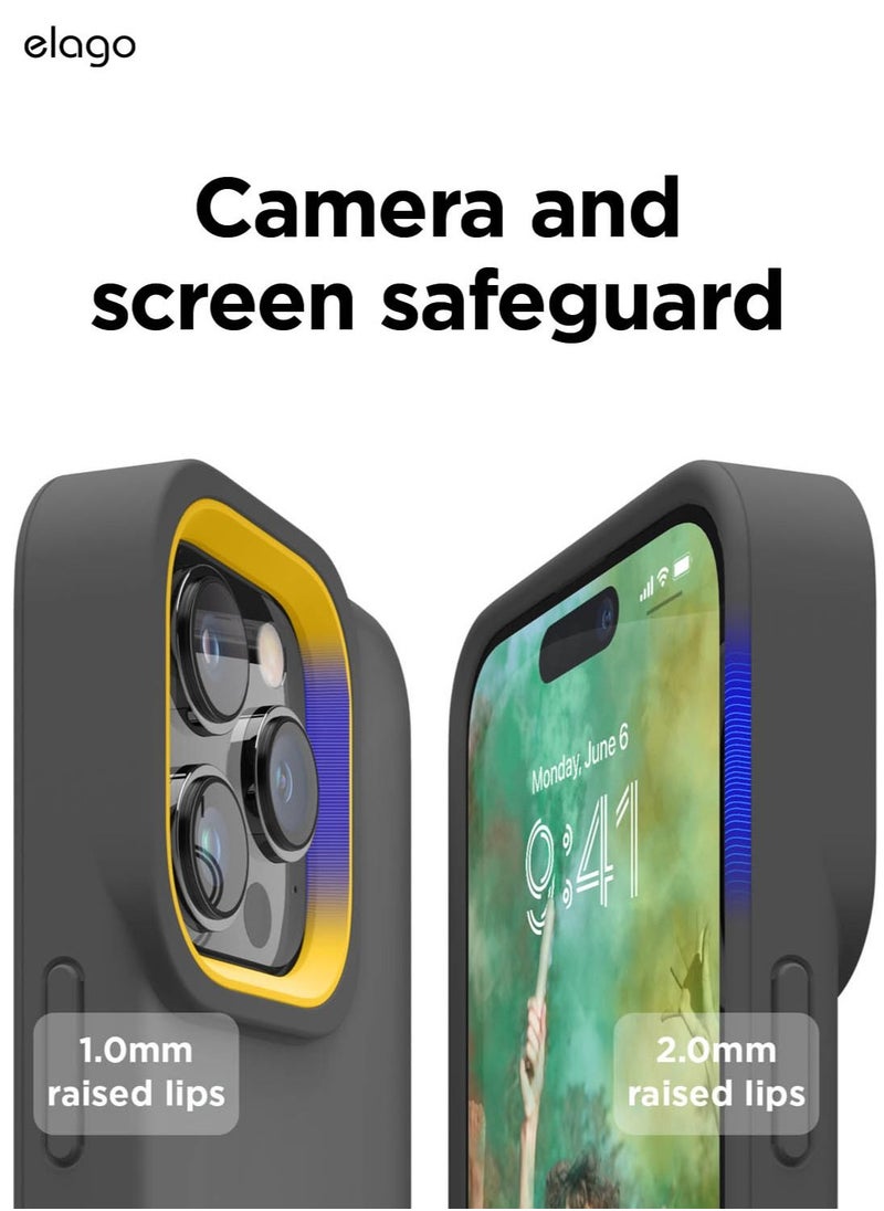 Elago - Glide for iPhone 14 Pro Case Cover - Dark Grey Yellow - Image 1